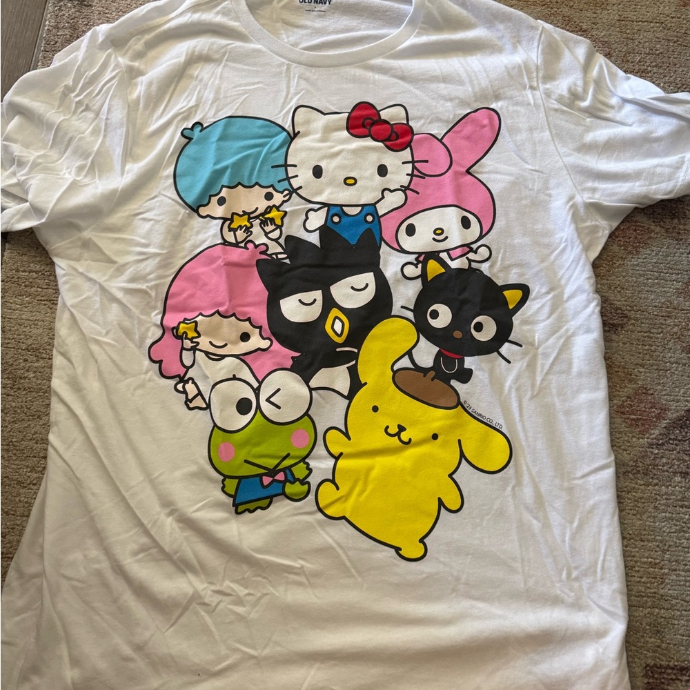 Sanrio White and Red Short Sleeve Tees with Vibrant Character Prints